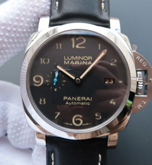 Replica Panerai ZF Luminor 1950 PAM1359 Black Dial Leather Strap