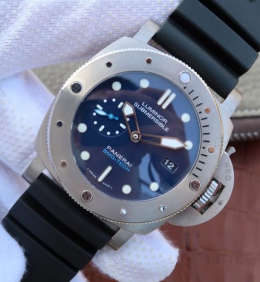 Replica Panerai XF PAM692 Titanium Blue Dial Rubber Strap P.9010 - Image 2