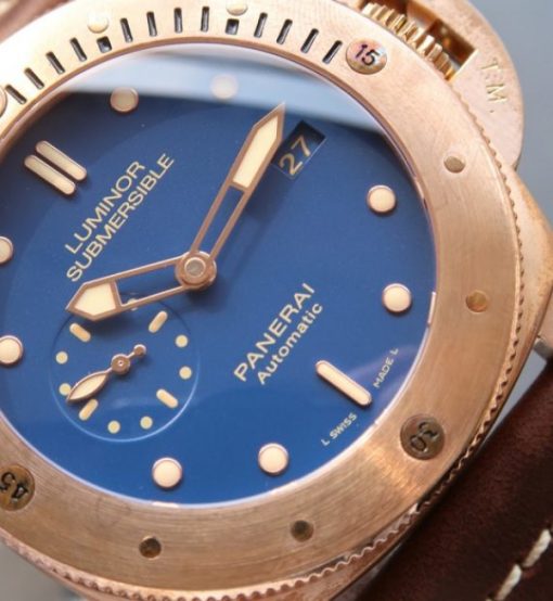 Replica Panerai ZF PAM671 Blue Dial Dark Brown Leather Strap P.9010 - Image 2