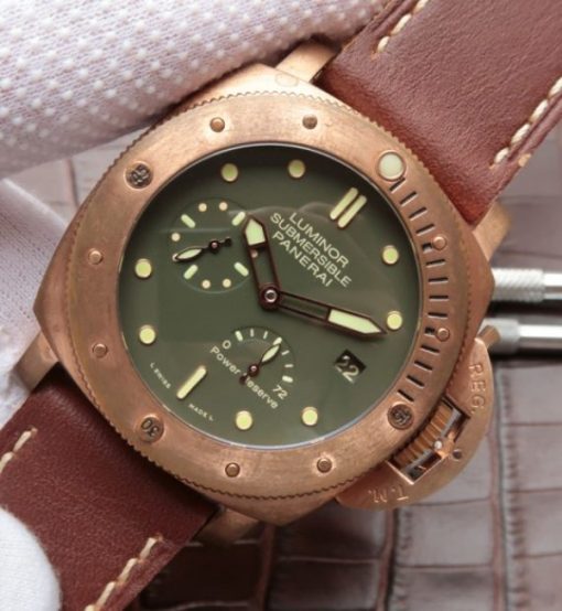 Replica Panerai XF PAM507 Bronzo Luminor Submersible Leather Strap A23J - Image 2