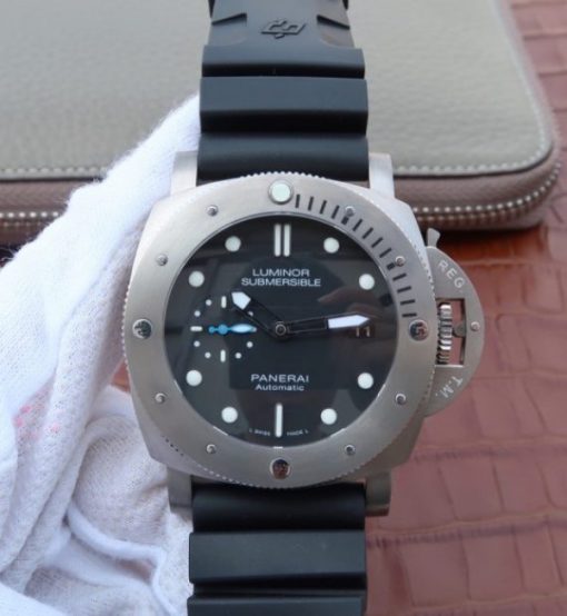 Replica Panerai ZF PAM1305 Titanium Black Dial Rubber Strap P.9010
