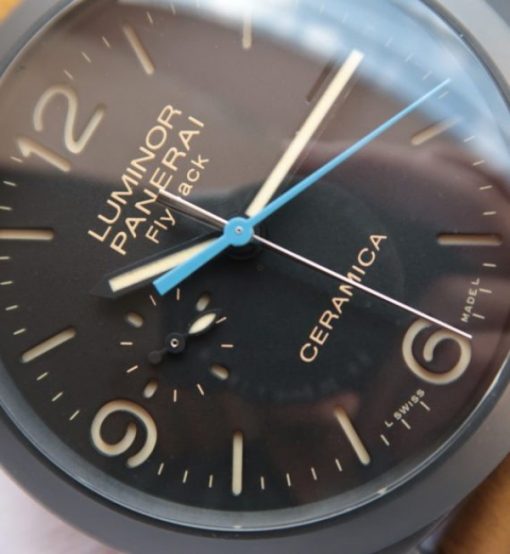 Replica Panerai XF PAM580 Real Ceramic Black Dial Asso Strap P.9100 - Image 2