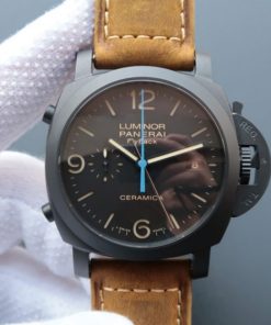 Replica Panerai XF PAM580 Real Ceramic Black Dial Asso Strap P.9100
