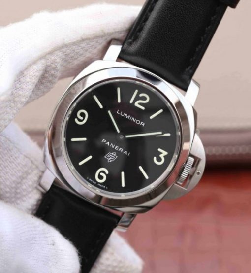 Replica Panerai XF PAM000 Black Dial Black Leather Strap A6497 - Image 2