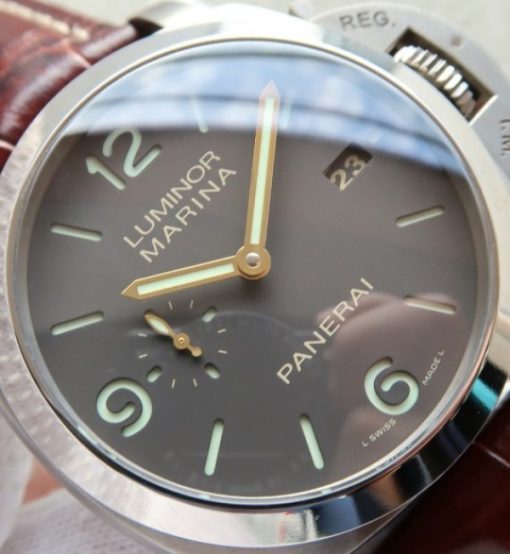 Replica Panerai VSF PAM351 Titanium Brown Leather Strap P.9000 - Image 2