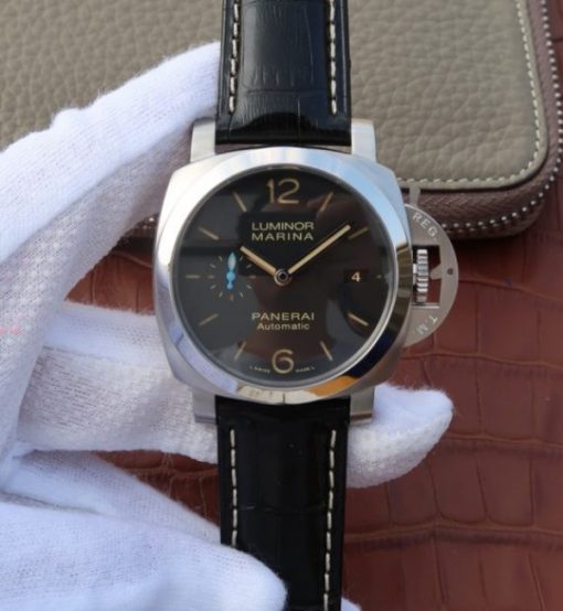 Replica Panerai ZF PAM1392 Black Dial Black Leather Strap P9010
