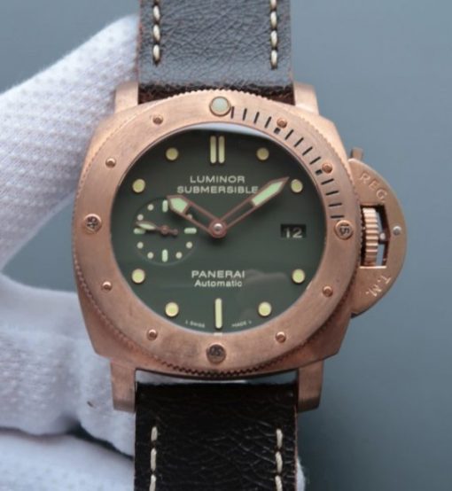 Replica Panerai VSF PAM382 Bronzo Brown Distressed Calfskin Strap Super Clone