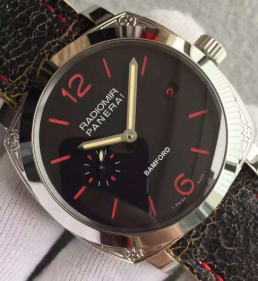 Replica Panerai N PAM514 Bamford Engraved Case Black Dial 7750 - Image 3
