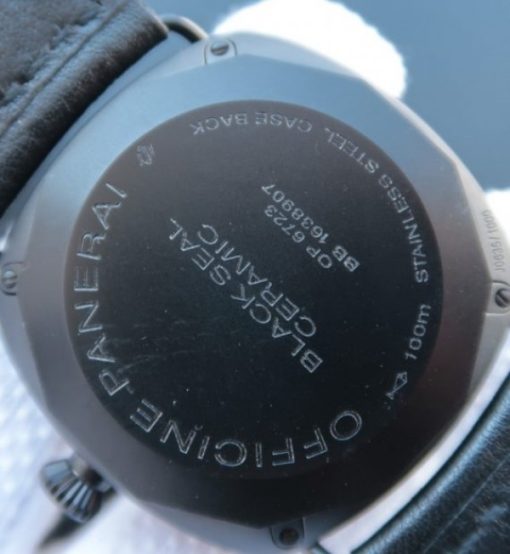 Replica Panerai XF PAM292 Real Ceramic Black Leather Strap A6497 - Image 5