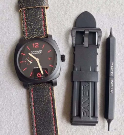Replica Panerai PAM514 Bamford PVD Black Dial Distressed Leather Strap - Image 8