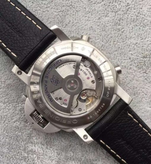 Replica Panerai XF PAM524 Fake Flyback Black Dial Leather Strap P.9100 - Image 2