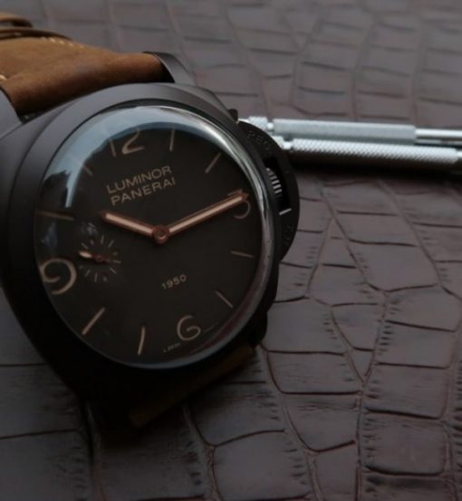 Replica Panerai XF PAM375 Brown Dial Brown Asso Strap P3000 - Image 6
