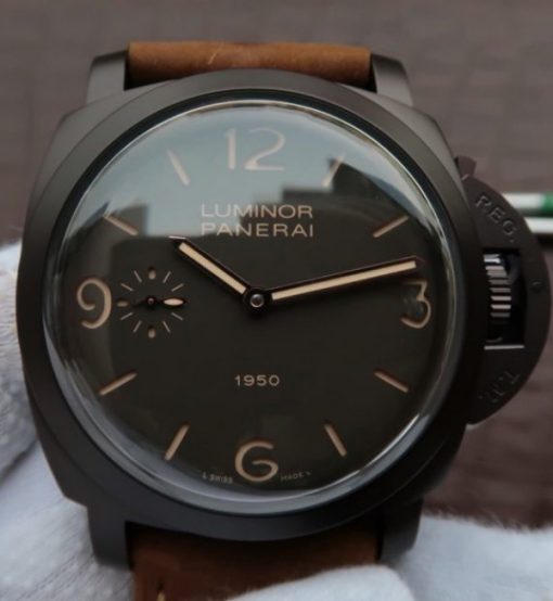 Replica Panerai XF PAM375 Brown Dial Brown Asso Strap P3000