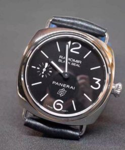 Replica Panerai PAM380 Black Dial Genuine Black Leather Strap A6497