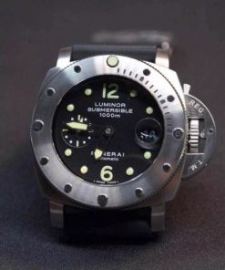 Replica Panerai Luminor Submersible PAM243 Black Dial Rubber Strap P.9010