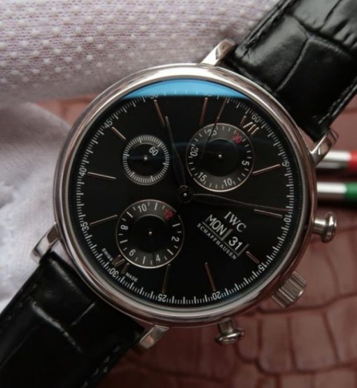 Replica IWC V6 IW391008 Portofino Chronograph Black Dial A7750 - Image 2