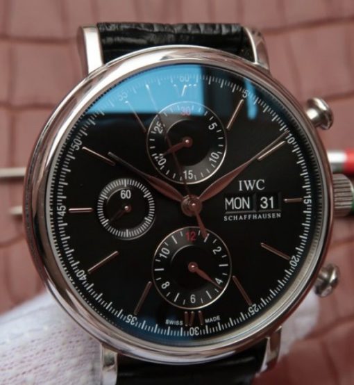 Replica IWC V6 IW391008 Portofino Chronograph Black Dial A7750 - Image 3
