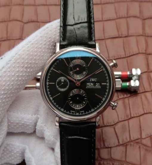 Replica IWC V6 IW391008 Portofino Chronograph Black Dial A7750