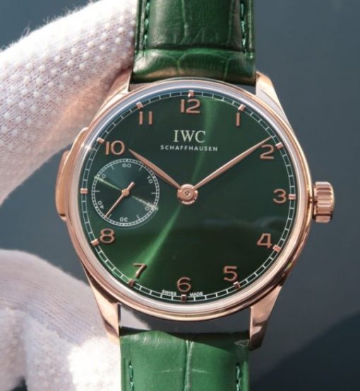 Replica IWC YLF Portuguese RG IW5242 Green Dial Gold Makers