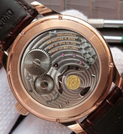 Replica IWC Portuguese Tourbillon Power Reserve Moonphase RG White Dial - Image 6