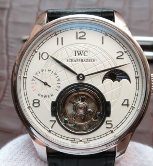 Replica IWC Portuguese Tourbillon Power Reserve Moonphase White Dial - Image 3