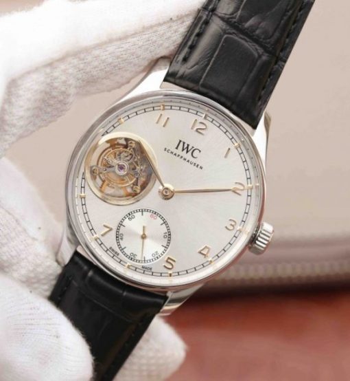 Replica IWC AZ Portuguese Tourbillon White Dial YG Markers A98900 - Image 2