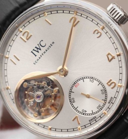 Replica IWC AZ Portuguese Tourbillon White Dial YG Markers A98900 - Image 3