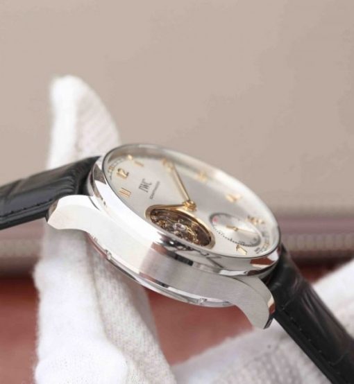 Replica IWC AZ Portuguese Tourbillon White Dial YG Markers A98900 - Image 6
