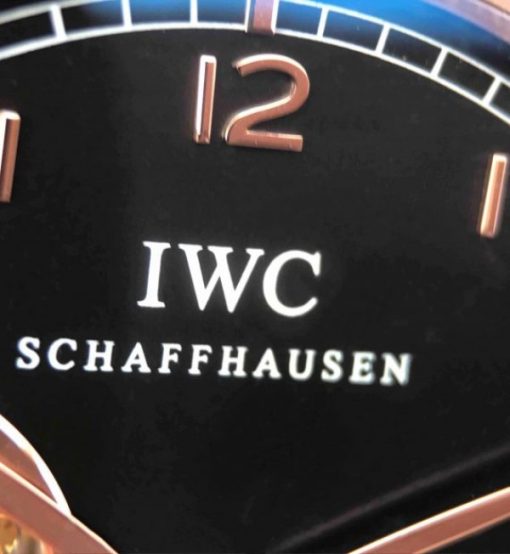 Replica IWC AZ Portuguese Flying Tourbillon SS Black Dial Leather Strap - Image 5