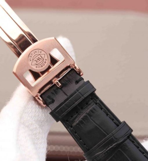 Replica IWC AZ Portuguese Flying Tourbillon SS Black Dial Leather Strap - Image 15