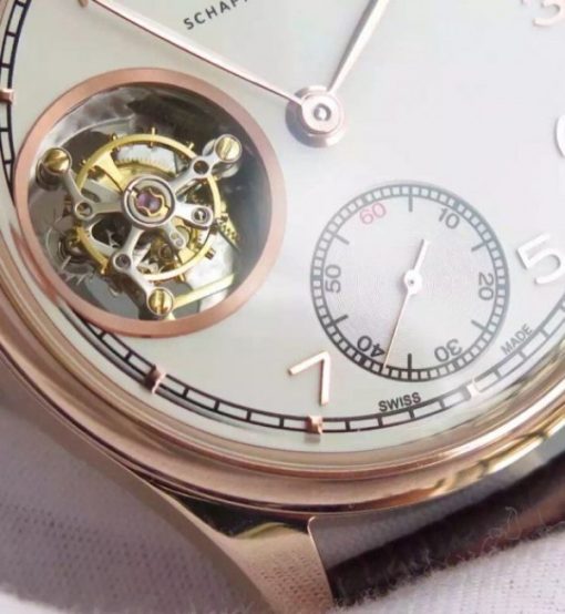 Replica IWC TF Portuguese Tourbillon IW5463 RG White Dial Leather Strap - Image 3