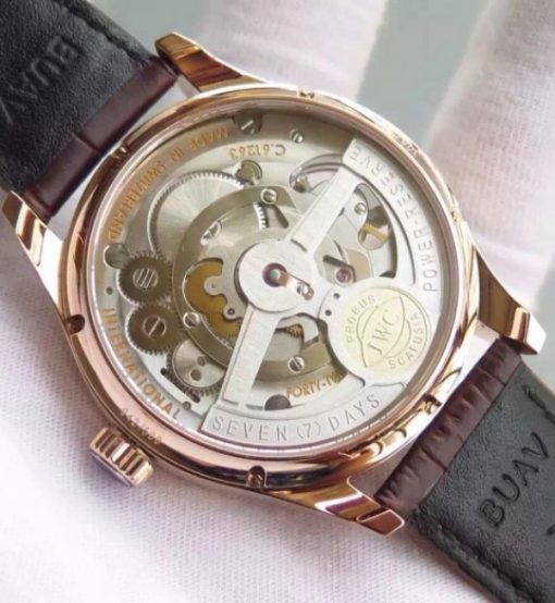 Replica IWC TF Portuguese Tourbillon IW5463 RG White Dial Leather Strap - Image 7