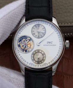 Replica IWC BM Portuguese Flying Tourbillon SS White Dial 2 Sub Dials