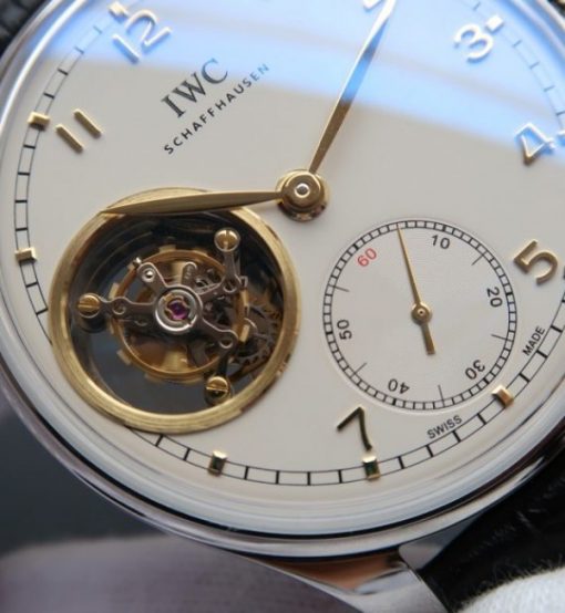 Replica IWC AZ Portuguese Tourbillon White Dial YG Markers - Image 2