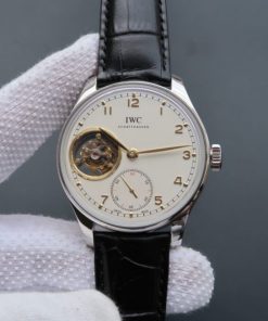 Replica IWC AZ Portuguese Tourbillon White Dial YG Markers
