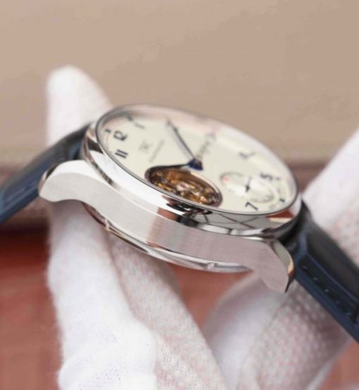 Replica IWC AZ Portuguese Tourbillon White Dial Blue Markers - Image 9