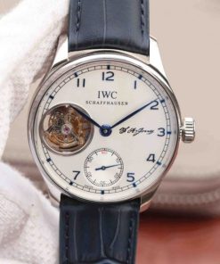 Replica IWC AZ Portuguese Tourbillon White Dial Blue Markers