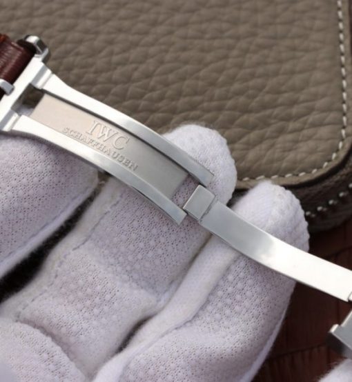 Replica IWC BM Portuguese Tourbillon Gray Dial Leather Strap - Image 7