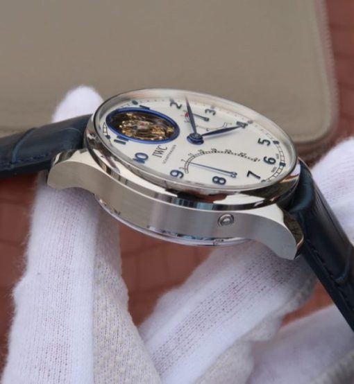 Replica IWC AZ Portuguese Tourbillon IW5046 White Dial Blue Markers - Image 5