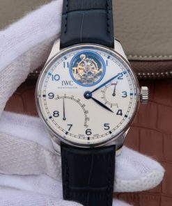 Replica IWC AZ Portuguese Tourbillon IW5046 White Dial Blue Markers