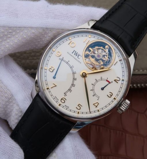 Replica IWC AZ Portuguese Tourbillon IW5046 White Dial YG Markers - Image 2