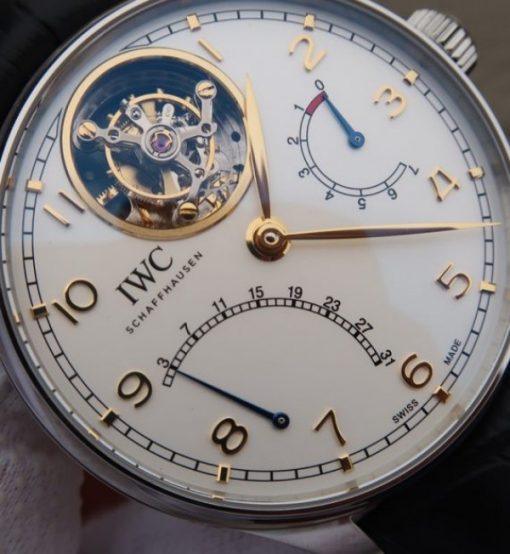 Replica IWC AZ Portuguese Tourbillon IW5046 White Dial YG Markers - Image 3