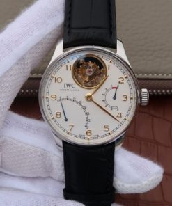 Replica IWC AZ Portuguese Tourbillon IW5046 White Dial YG Markers