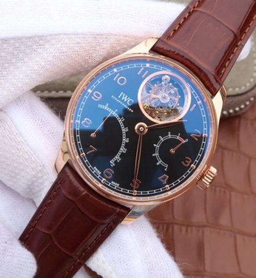 Replica IWC AZ Portuguese Tourbillon IW5046 RG Black Dial - Image 2