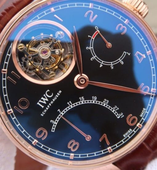 Replica IWC AZ Portuguese Tourbillon IW5046 RG Black Dial - Image 3