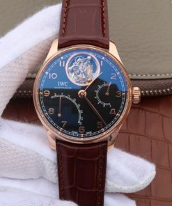 Replica IWC AZ Portuguese Tourbillon IW5046 RG Black Dial