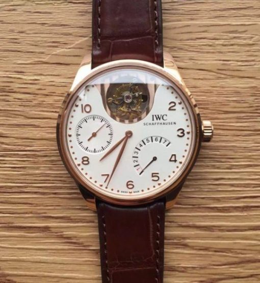 Replica IWC TF Portuguese Tourbillon IW5042 RG White Dial