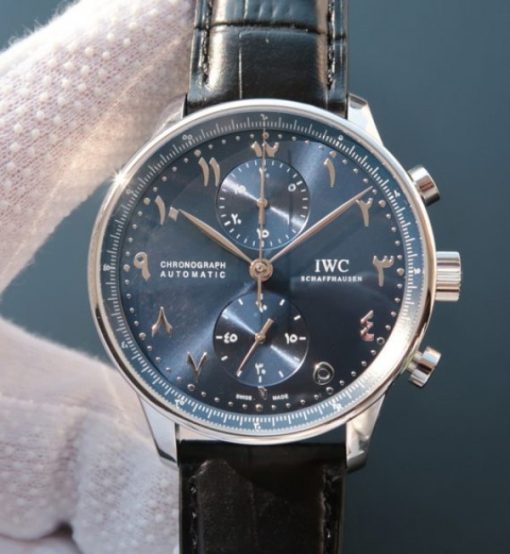 Replica IWC YLF Portuguese Chrono Dubai limited Edition Blue Dial