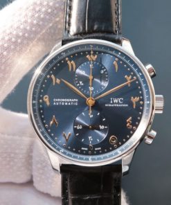Replica IWC YLF Portuguese Chrono Dubai limited Edition Blue Dial YG Markers