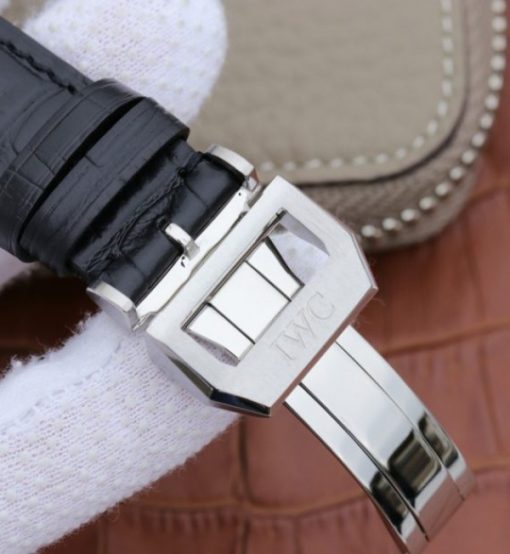 Replica IWC ZF Portuguese Chrono IW371447 Diamonds Bezel Leather Strap - Image 7